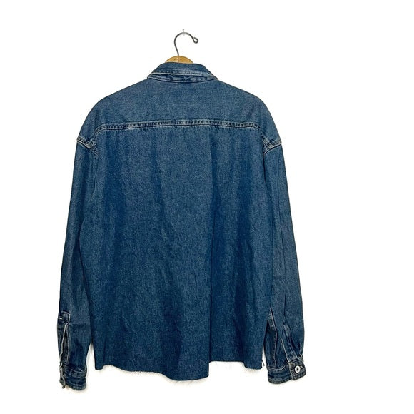 Zara | Deconstructed Denim Button Up