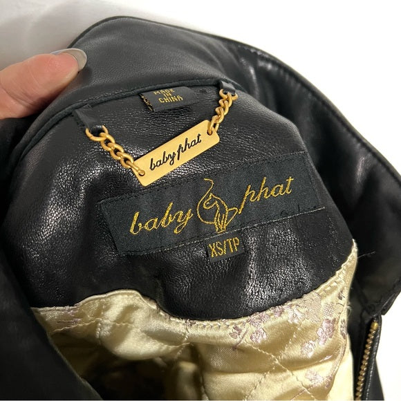 Baby store Phat Black Leather Moto Jacket