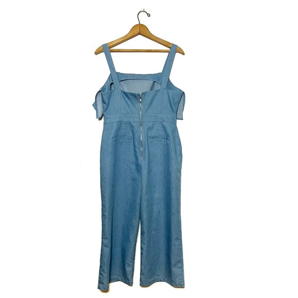 Hilary Macmillan | Blue Ruffle Jumpsuit