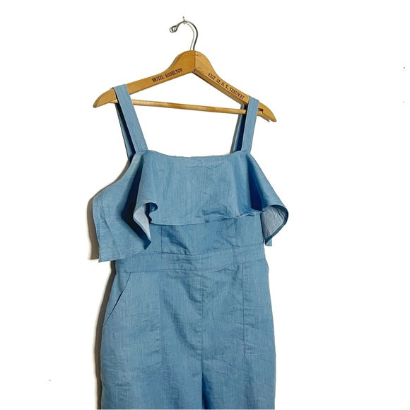 Hilary Macmillan | Blue Ruffle Jumpsuit