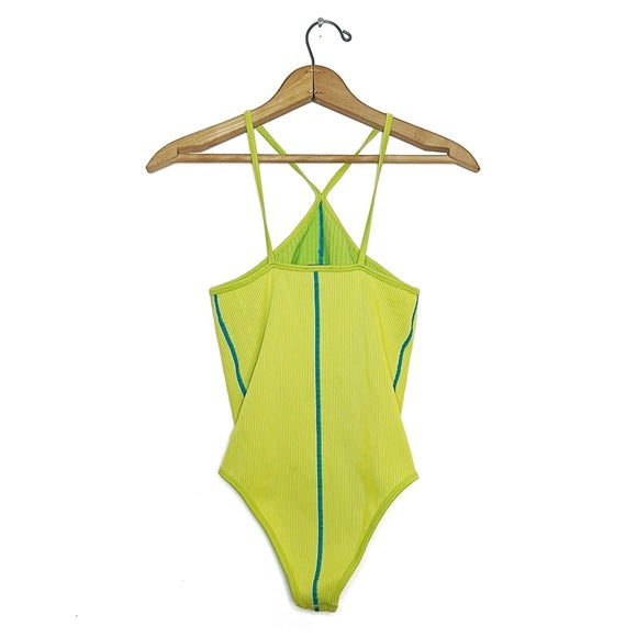 Zara | Lime Green Ribbed Bodysuit