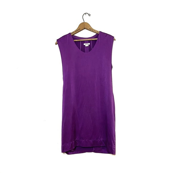 Helmut Lang | Purple Silk Cutout Dress