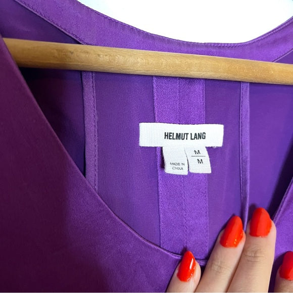 Helmut Lang | Purple Silk Cutout Dress