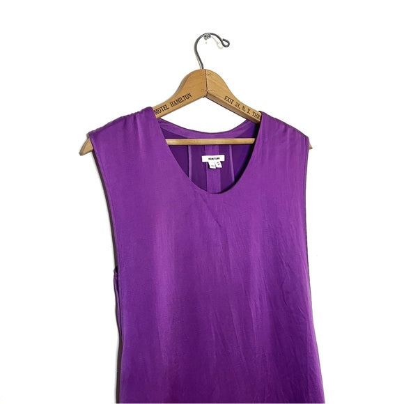 Helmut Lang | Purple Silk Cutout Dress