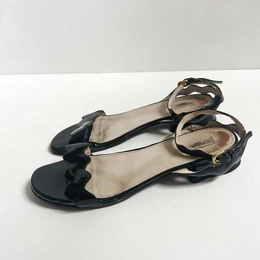 Prada | Patent Leather Squiggly Sandals