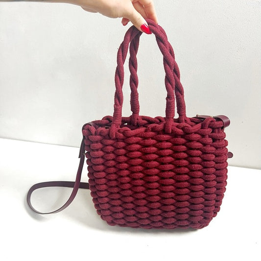 Zara | Woven Burgundy Tote