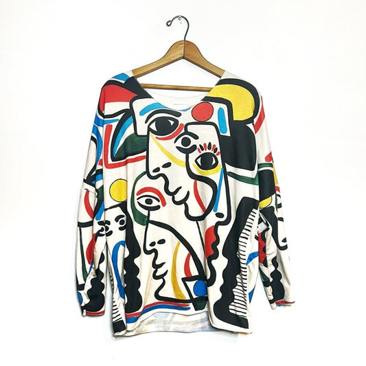 Abstract Long Sleeve Top