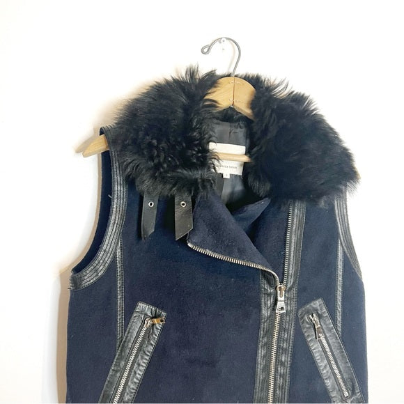 Rebecca Taylor | Fur Trim Motorcycle Vest