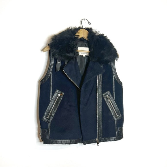 Rebecca Taylor | Fur Trim Motorcycle Vest