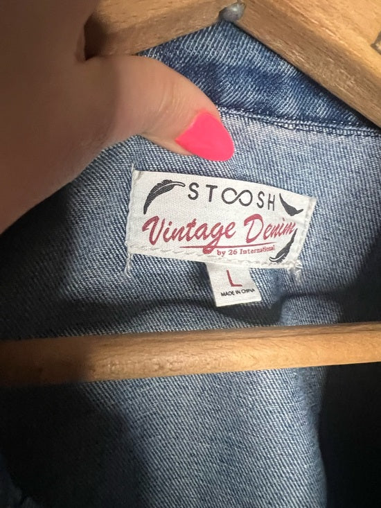 Stoosh | Collared Tie-Front Jean Jacket