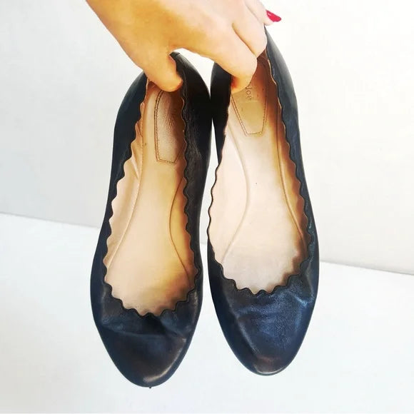 Chloe | Lauren Scalloped Ballet Flats