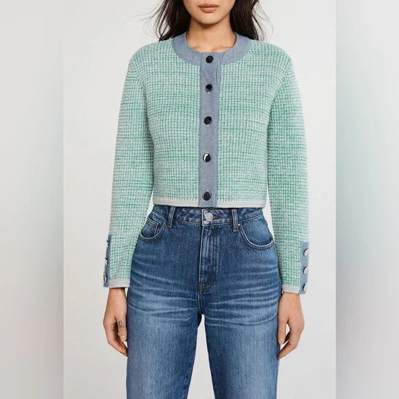 Claudie Pierlot Paris | Preppy Dual Material Cardigan