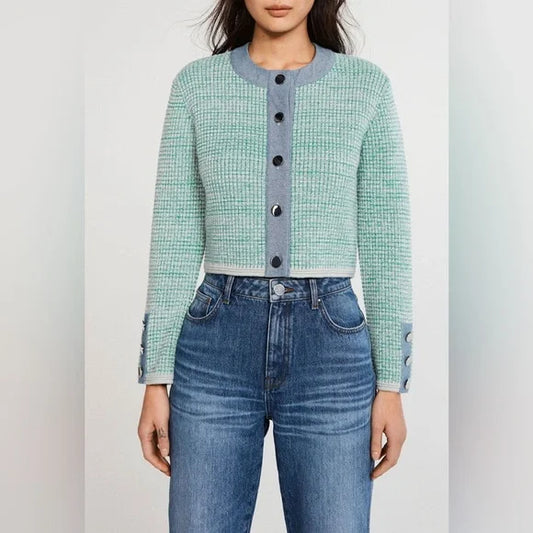 Claudie Pierlot Paris | Preppy Dual Material Cardigan