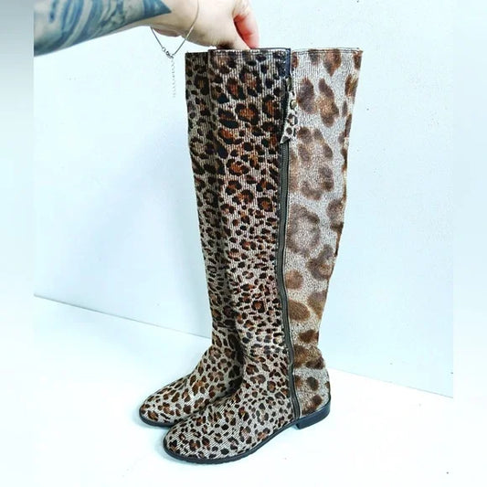 Stuart Weitzman | Calf Hair Tall Leopard Boots