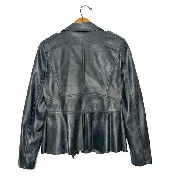 Anthropologie | Grey Peplum Moto Jacket