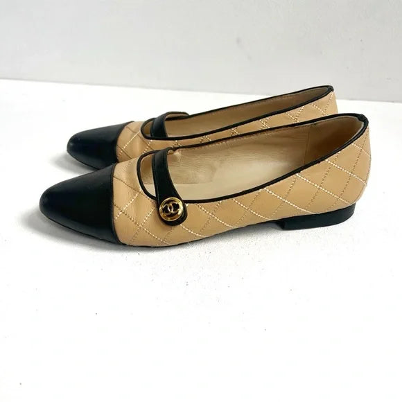 Chanel | Quilted Cap Toe Flats
