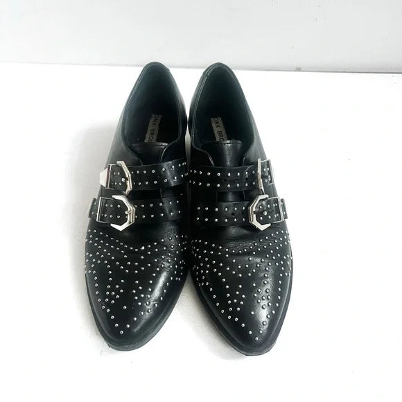 Bronx | Black Studded Heeled Loafers