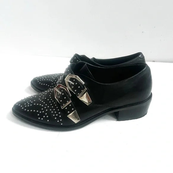 Bronx | Black Studded Heeled Loafers
