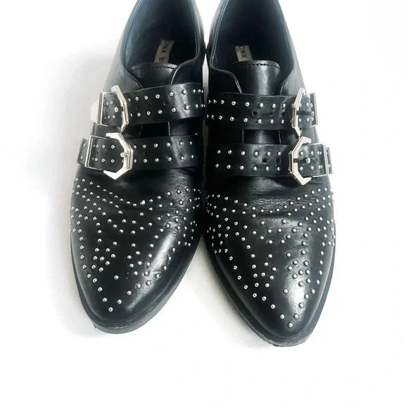 Bronx | Black Studded Heeled Loafers