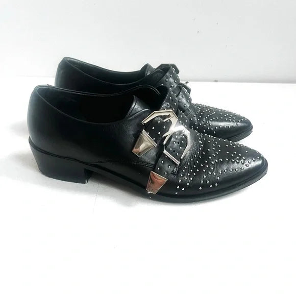 Bronx | Black Studded Heeled Loafers