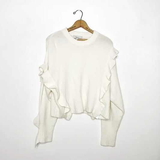 3.1 Phillip Lim | Wool Cream Ruffle Sweater