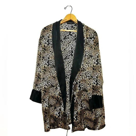 August Silk | Silk Leopard Kimono Robe