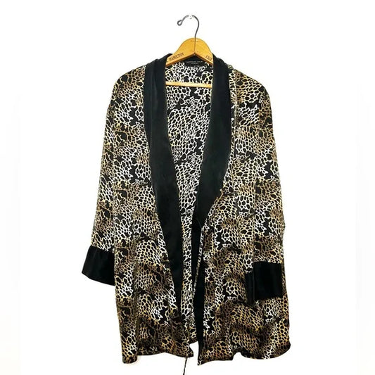 August Silk | Silk Leopard Kimono Robe