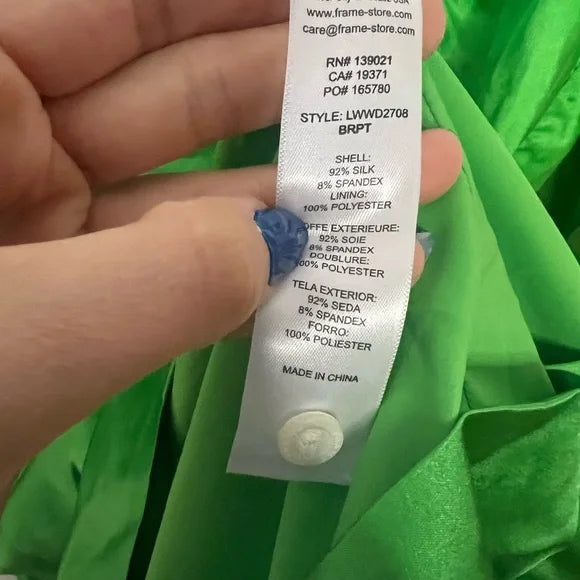 Frame | Silk Solid Shoulder Mini Dress