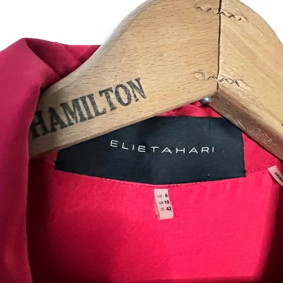 Elie Tahari | Red Silk Midi Dress