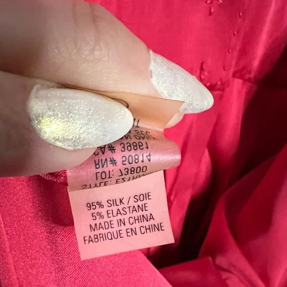 Elie Tahari | Red Silk Midi Dress