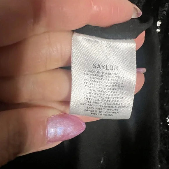 Saylor | Black Sequin Dylan Mini Dress