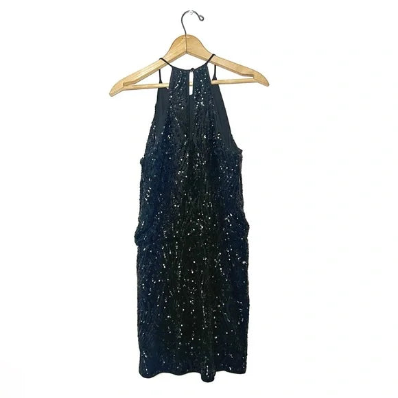 Saylor | Black Sequin Dylan Mini Dress