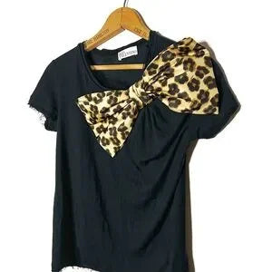 RED Valentino | Leopard Bow Lace Tee