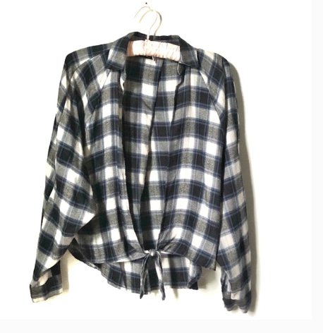 Urban Outfitters | Plaid Tie Front Overshirt